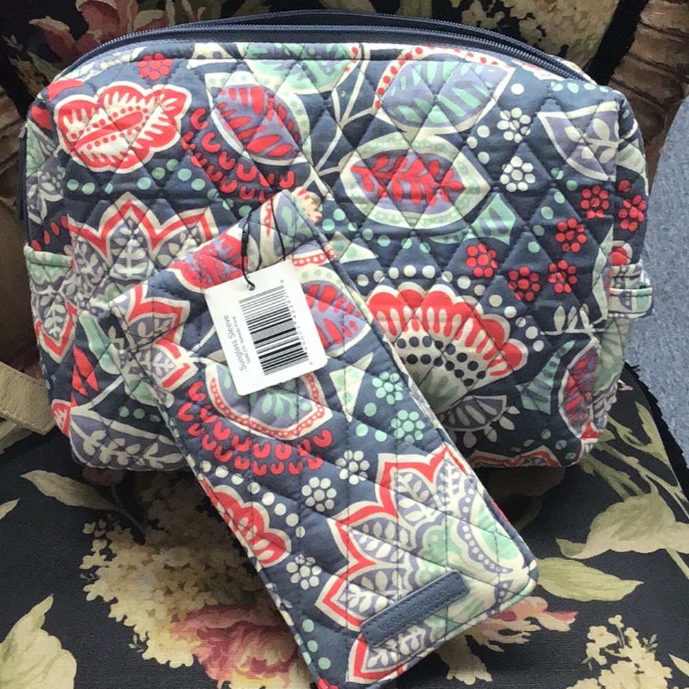 Vera Bradley cosmetics bag and sunglasses case